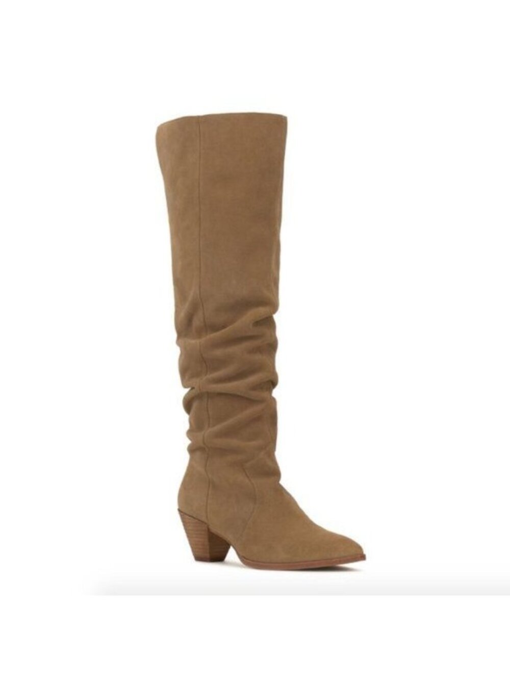 NEW Vince Camuto Sewinny Boots Over The Knee Slouch Tan Suede Womens 8.5